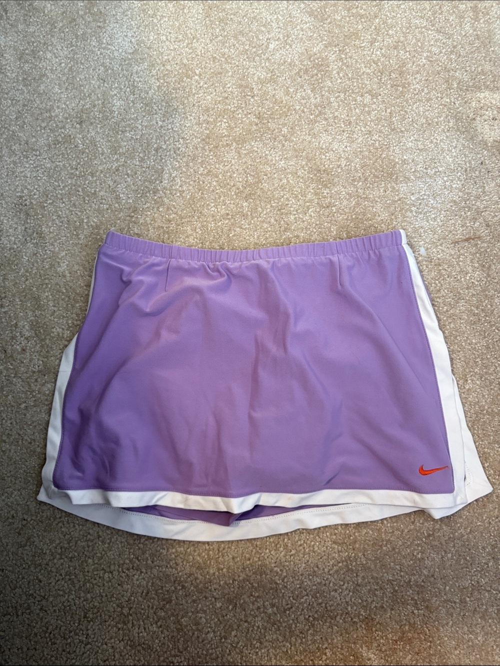Nike Lavender Athletic Skort with White Trim and Orange Swoosh